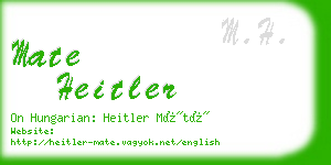 mate heitler business card